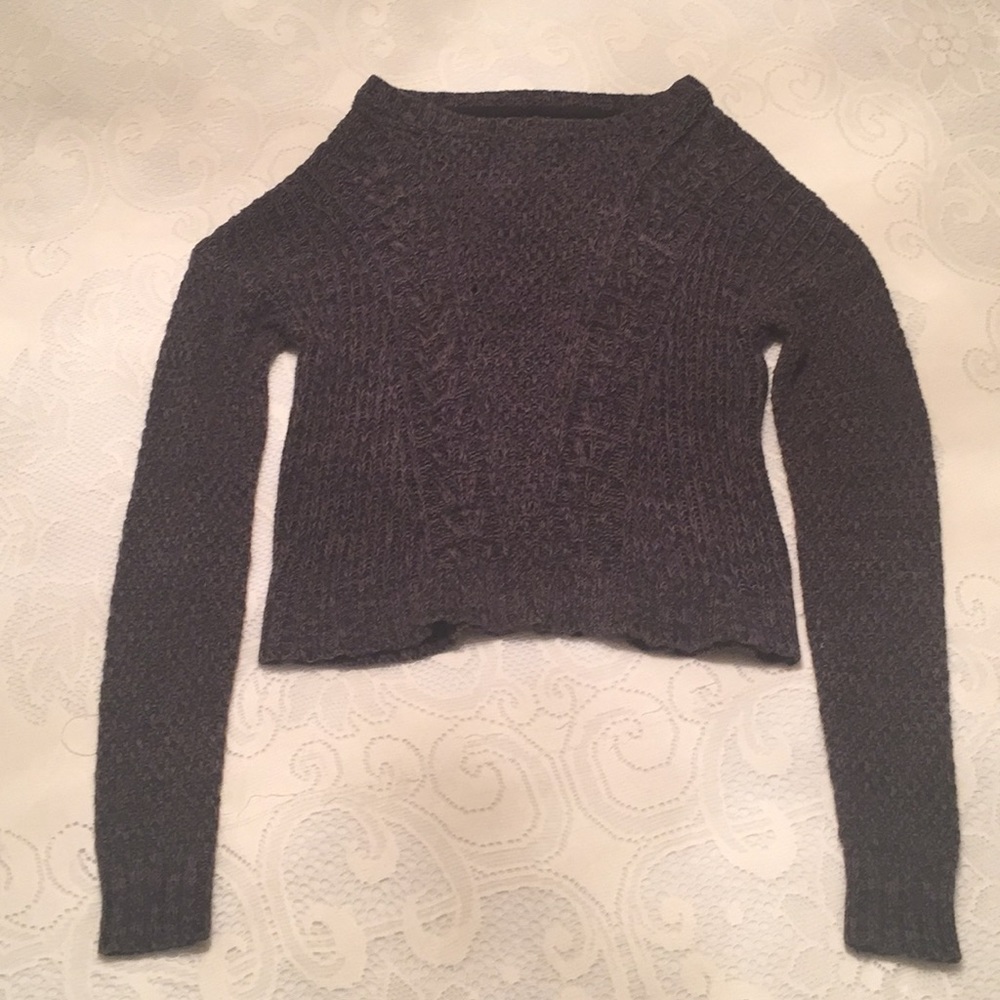 Womens So Heritage Sweater cable knit gray Large